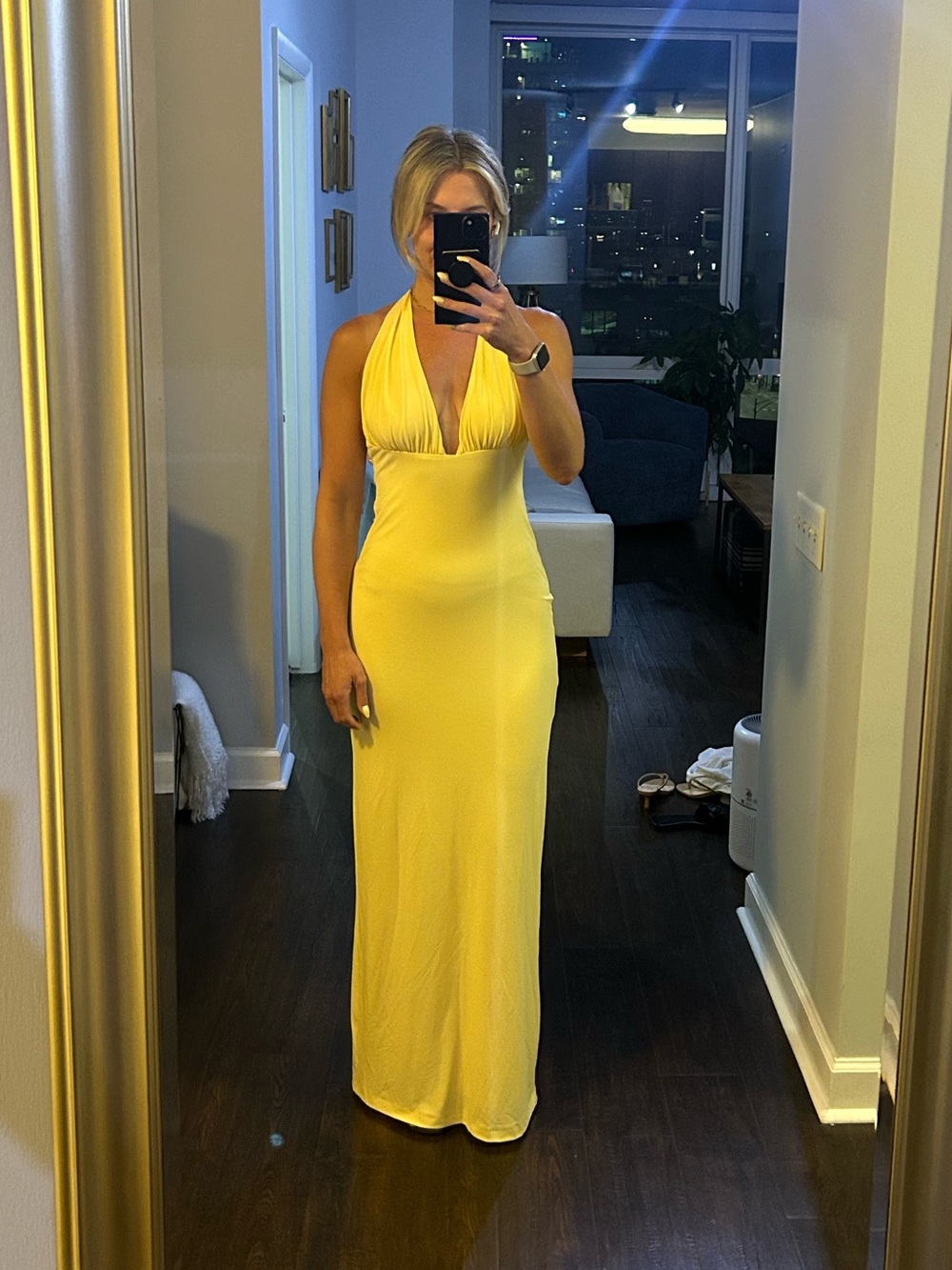 Zara Yellow Halter Maxi Dress - Elegant Summer Evening Gown